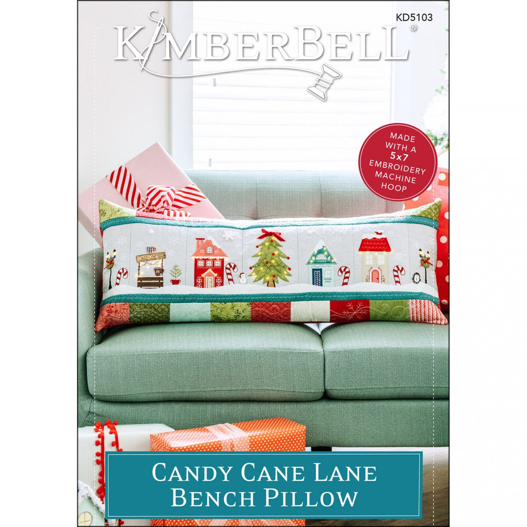 Candy Cane Lane Machine Embroidery Bench Pillow by Kimberbell Stitch It Up VA