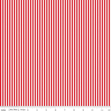 Red Stripes Fabric by Riley Blake (1/8 inch)SBY Stitch It Up VA