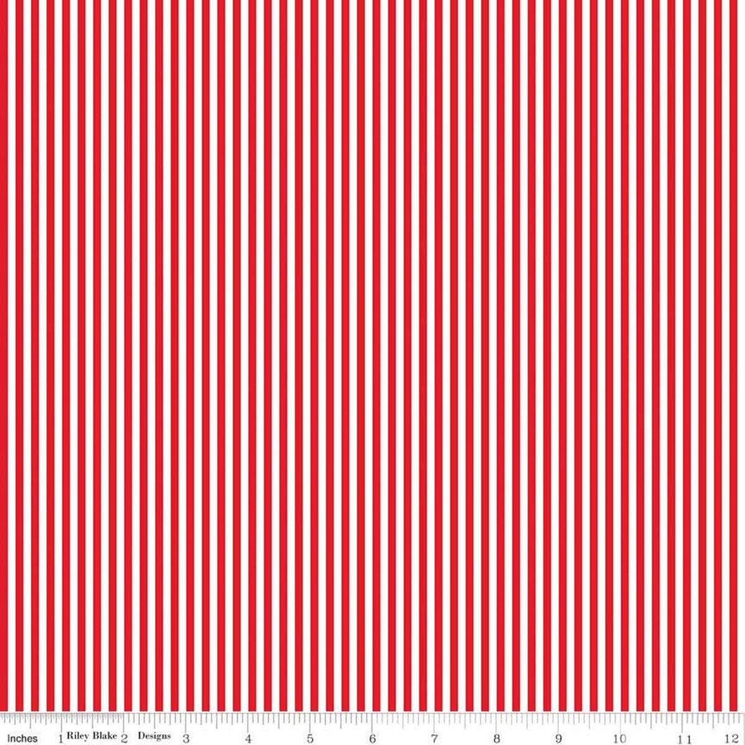 Red Stripes Fabric by Riley Blake (1/8 inch)SBY Stitch It Up VA