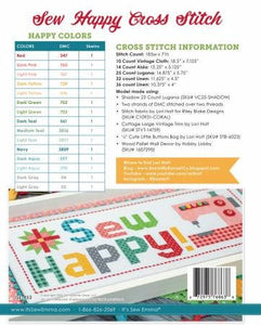 Sew Happy Cross Stitch Pattern by Lori Holt Stitch It Up VA