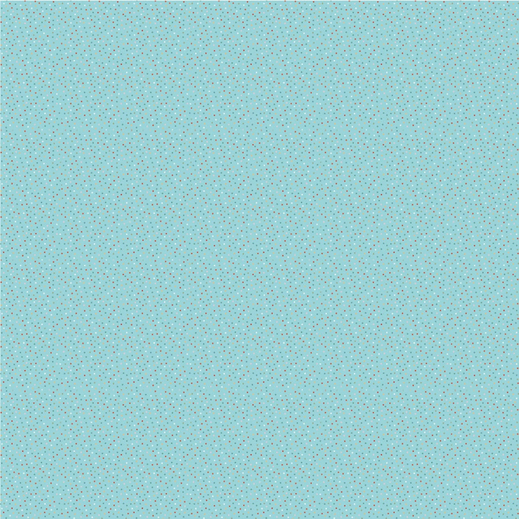 Poppie Cotton Country Confetti Light Teal Blue Lagoon Fabric SBY Stitch It Up VA