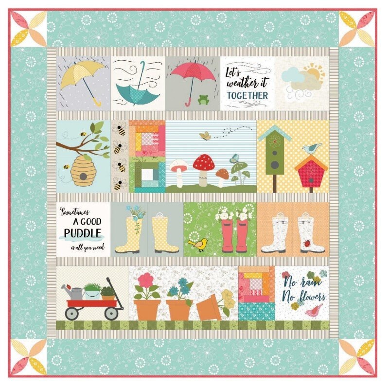 Spring Showers Quilt Kit by Kimberbell & Maywood Studio Includes Fabric, ME CD and Embellishment Kit Stitch It Up VA
