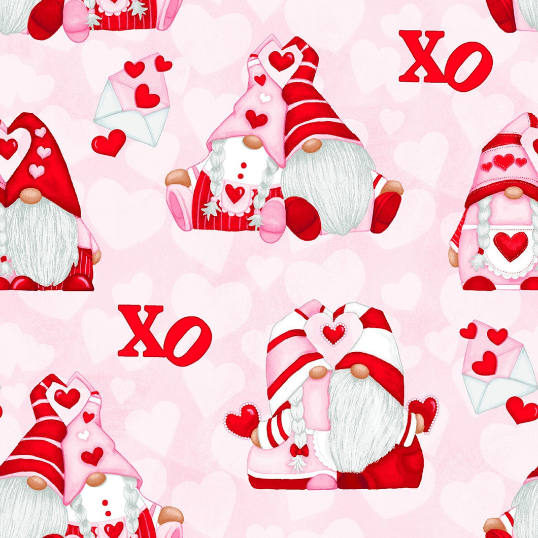 Gnomie Love Fabric Pink by Henry Glass SBY Stitch It Up VA