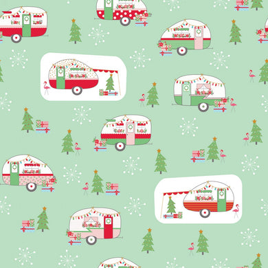 Christmas Adventure Fabric Sweetmint by Beverly McCullough for Riley Blake Designs SBY Stitch It Up VA