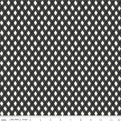 Diamond Gingham Pattern Fabric Black and White by My Mind's Eye for Riley Blake SBY Stitch It Up VA