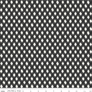 Diamond Gingham Pattern Fabric Black and White by My Mind&#39;s Eye for Riley Blake SBY Stitch It Up VA