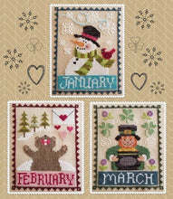 Load image into Gallery viewer, Waxing Moon Designs Monthly Trios Cross Stitch Patterns  Choose From: Stitch It Up VA