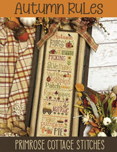 Load image into Gallery viewer, Autumn Rules Cross Stitch Pattern OR Pumpkin Kisses by Primrose Cottage Stitches Stitch It Up VA