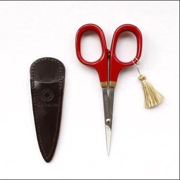 COHANA Red Vermilion Fine Scissors with tassel