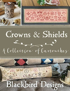 Crowns & Shields Cross Stitch Samplers NEW by Blackbird Designs Printed Booklet
