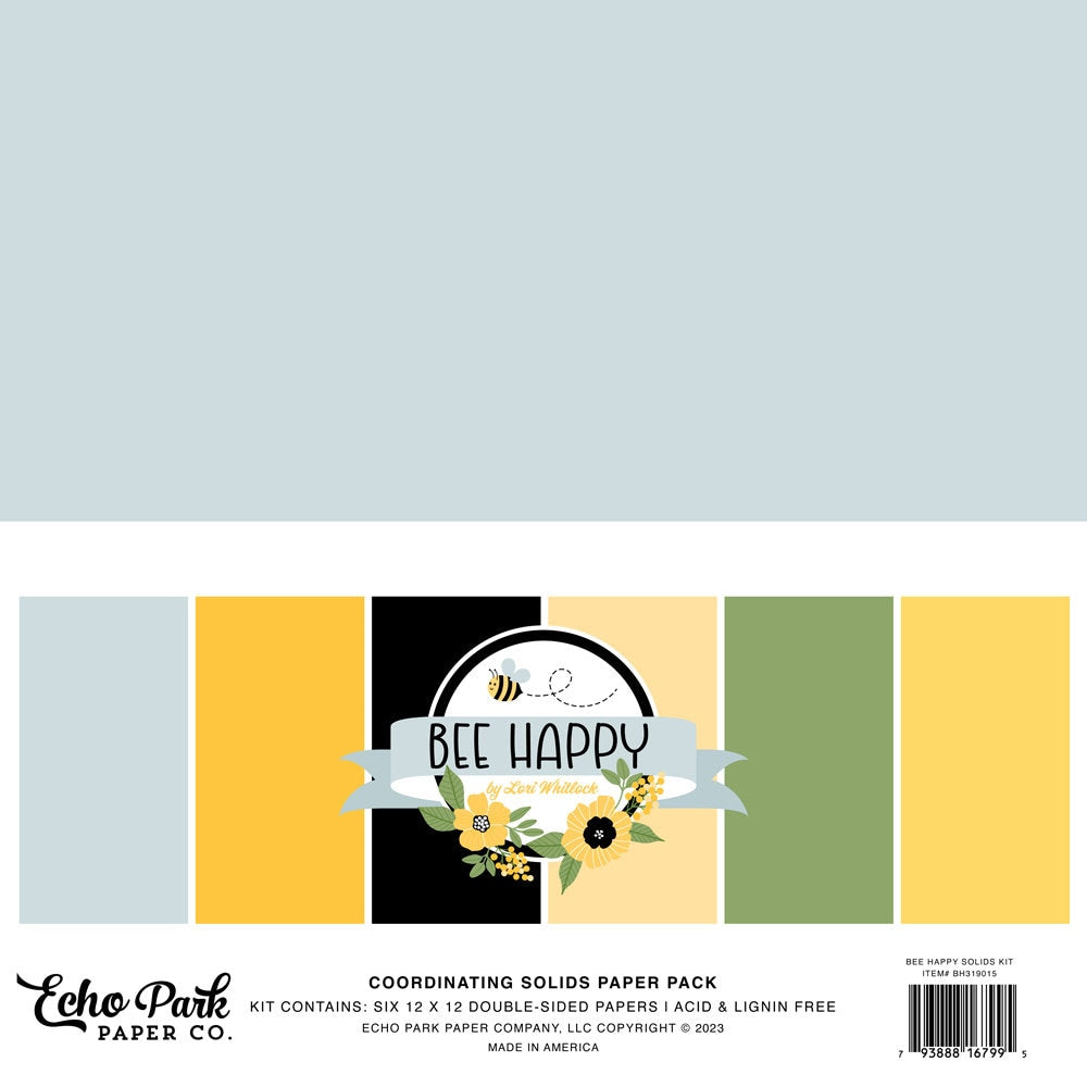 Echo Park Paper/NEW Collection BEE HAPPY/Solids Paper Pack
