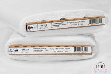 Interfacing Non Woven Fusible Featherweight by Bosal White SOLD BY YARD Bosal